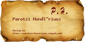 Parotzi Honóriusz névjegykártya